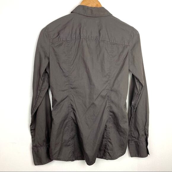 Esprit | Gray Button Down Shirt Ruffles Vintage Medium - Picture 2 of 6